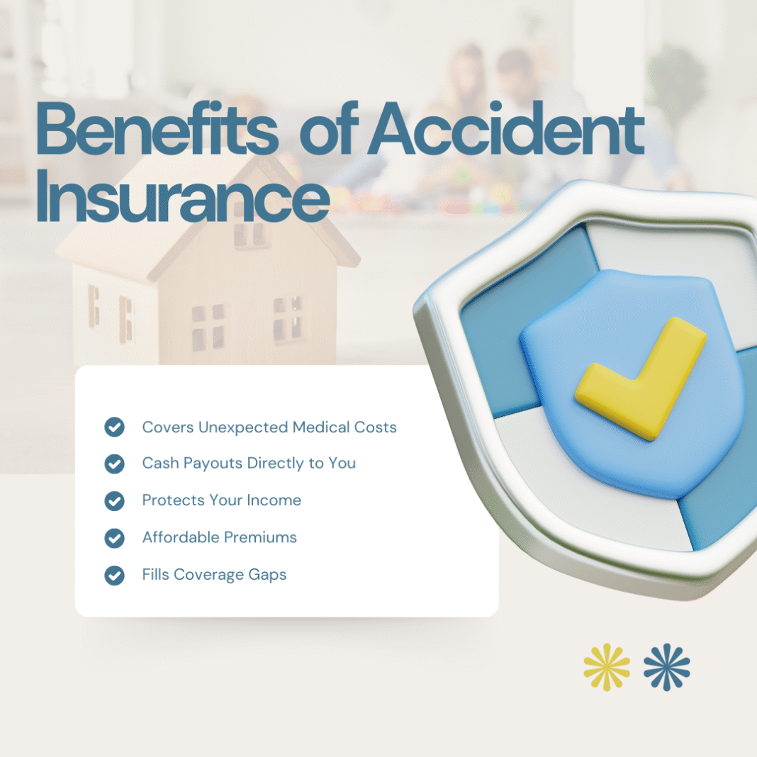 Accident insurance policy helping individuals cover medical bills and lost wages after accidental injuries.