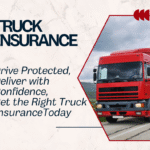 A commercial truck driving on a highway, symbolizing truck insurance coverage and protection for businesses.